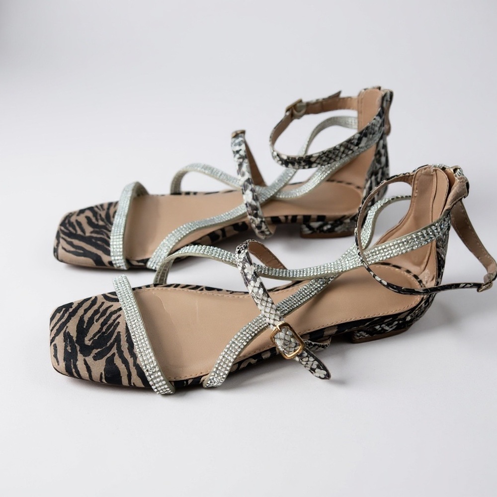 Animal Print Strappy Sandals